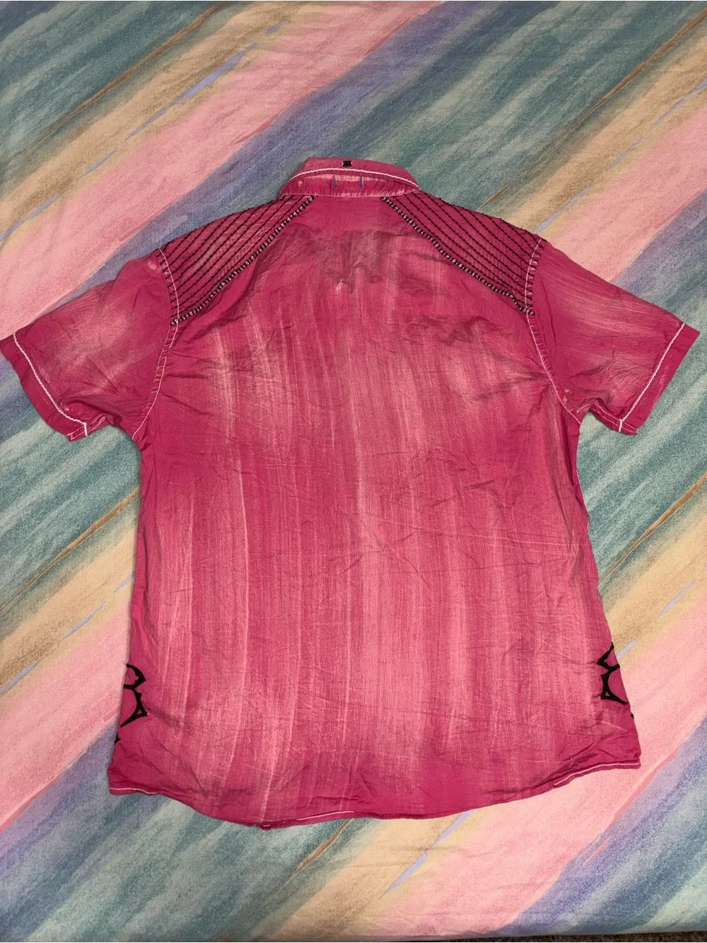 Roar Buckle deuce Jr stretch Men's shirt Embroidered‎ Button-Up size 2XL